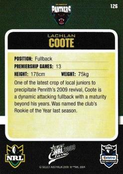 2009 Select Classic #126 Lachlan Coote Back